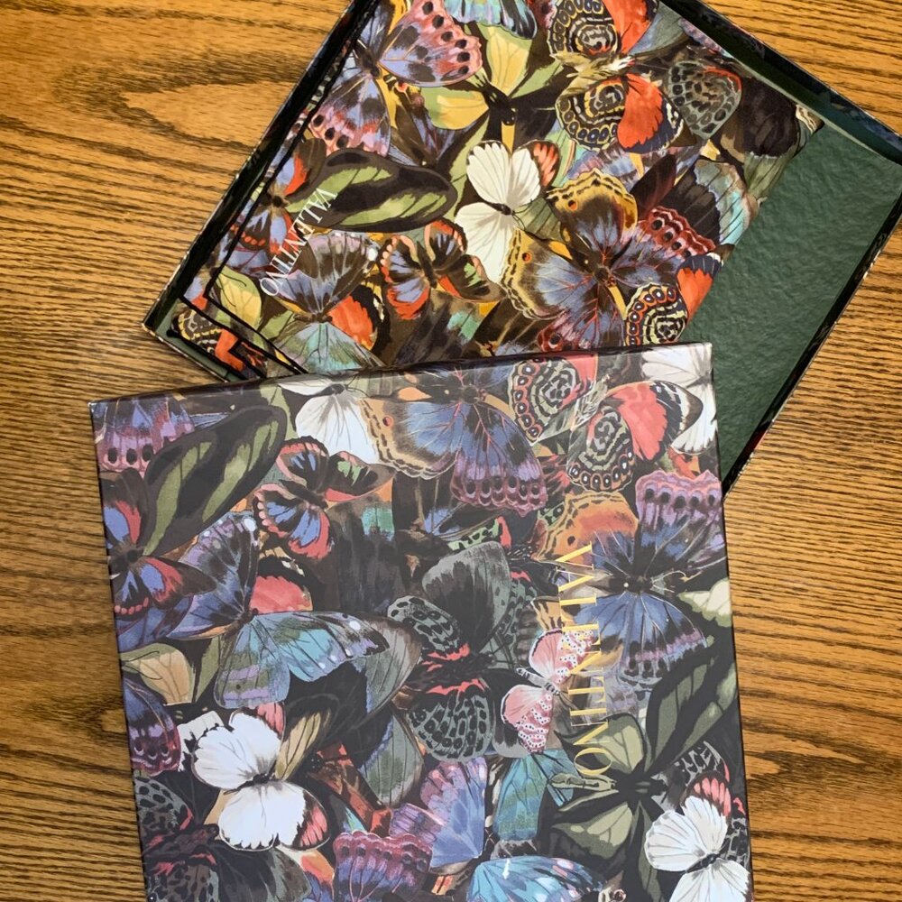 Valentino Silk Scarf, Butterfly, with original Box - Picture 5 of 6